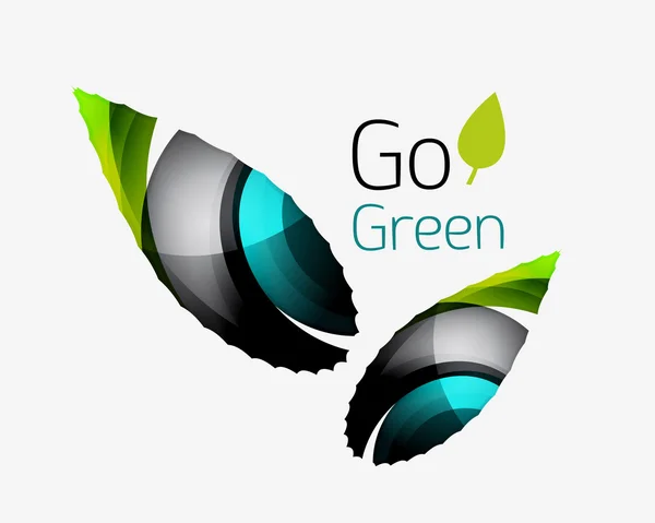 Go Green abstrakte Natur Logo — Stockvektor