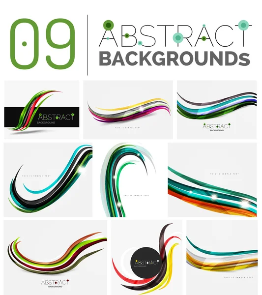 Motion concept abstract background set — Stock Vector