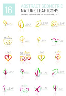 Geometrik yaprak Icon set