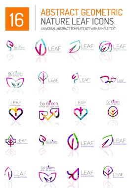 Geometrik yaprak Icon set