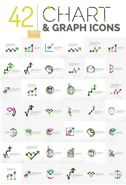 Collection of chart logos — Stock Vector