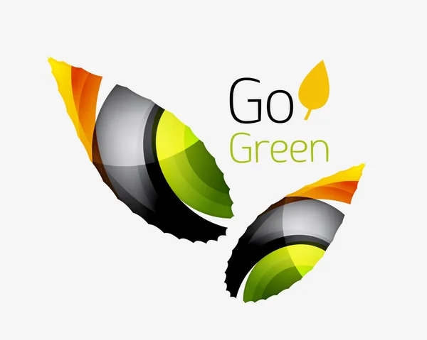 Go green abstract nature logo — Stock Vector