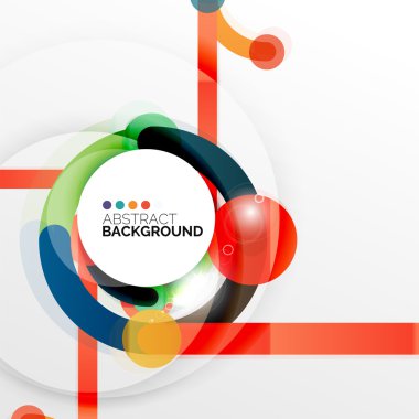 Renkli düz tasarım arka plan. Girdap ve daire beyaz çizgiler şeklinde