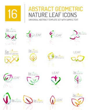 Geometrik yaprak Icon set