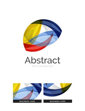 Daire logo. Şeffaf örtüşen girdap şekiller. Modern temiz iş simgesi