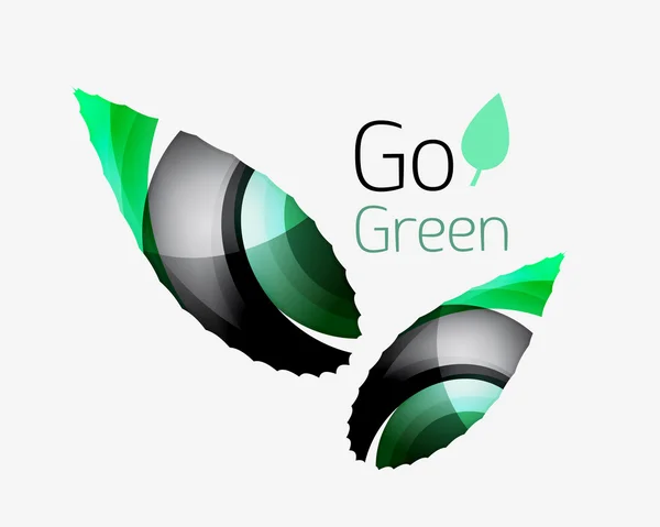 Gå grön abstrakt natur logotyp — Stock vektor