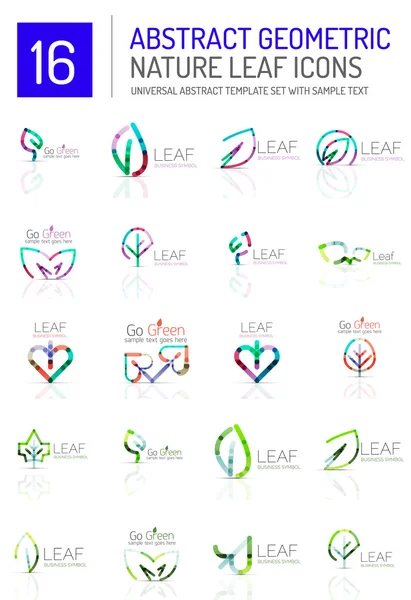 Geometric leaf icon set — Stock Vector