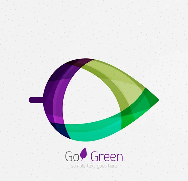 Groene concept, geometrisch ontwerp eco blad — Stockvector