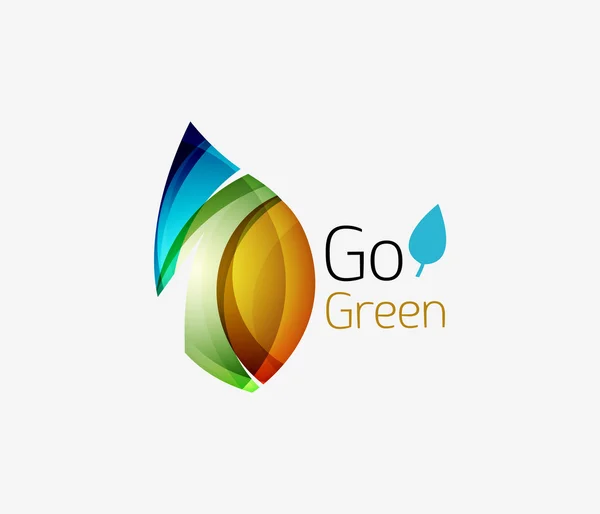 Go green logo. Green nature concept — Stock Vector