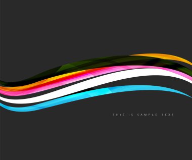 Renkli çizgili dalga kompozisyon, iş şablon