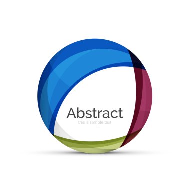 Daire logo. Şeffaf örtüşen girdap şekiller. Modern temiz iş simgesi