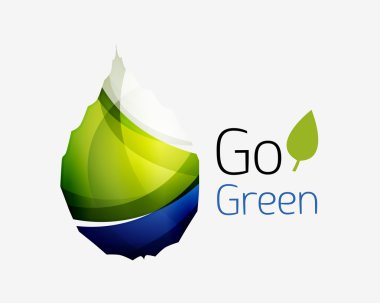 Dalgaların yapılan yaprak soyut simgesi