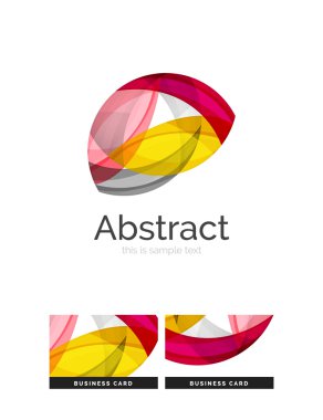 Daire logo. Şeffaf örtüşen girdap şekiller. Modern temiz iş simgesi