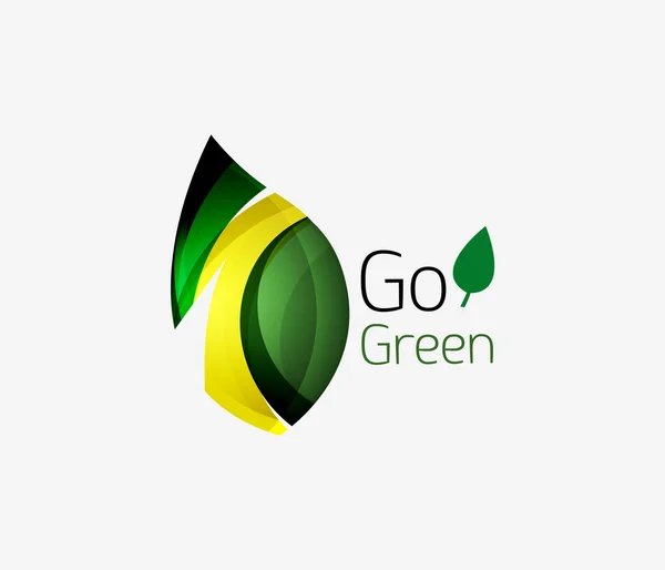 Ícone de folha abstrato. Logotipo geométrico da natureza Eco — Vetor de Stock