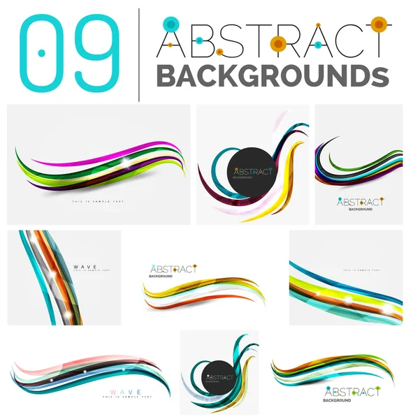 Set of smooth abstract backgrounds — Stock Vector