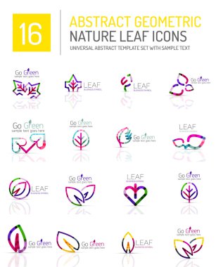 Geometrik yaprak Icon set