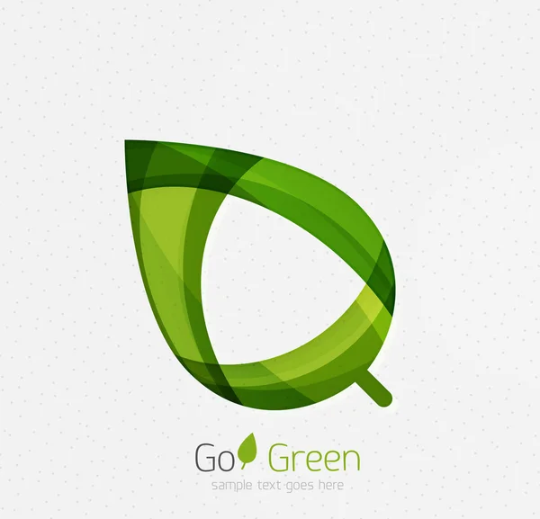 Concepto verde, diseño geométrico eco hoja — Vector de stock