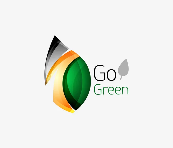 Go grünes Logo. Grünes Naturkonzept — Stockvektor