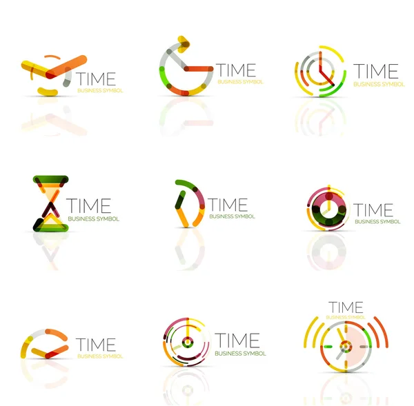 Reloj geométrico y conjunto de iconos de tiempo — Vector de stock