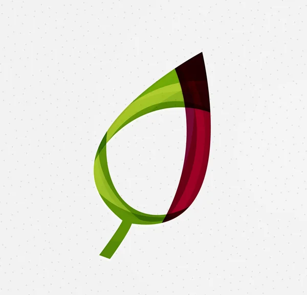 Зеленая концепция, геометрический дизайн эко-лист — стоковый вектор