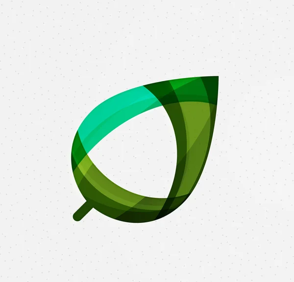 Yeşil kavramı, geometrik tasarım Eko yaprak — Stok Vektör