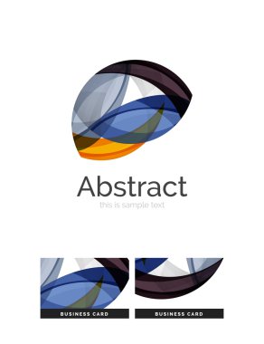 Daire logo. Şeffaf örtüşen girdap şekiller. Modern temiz iş simgesi