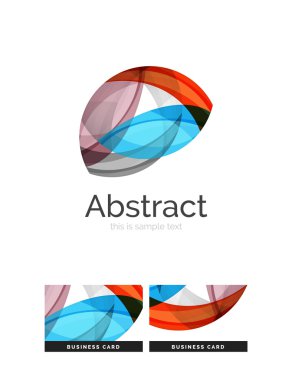 Daire logo. Şeffaf örtüşen girdap şekiller. Modern temiz iş simgesi