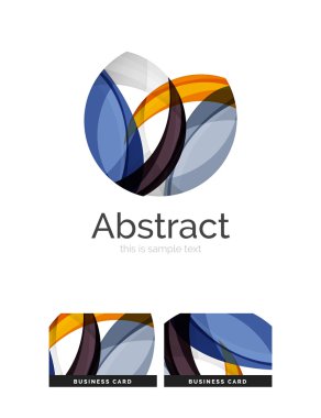 Daire logo. Şeffaf örtüşen girdap şekiller. Modern temiz iş simgesi