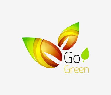 Yeşil logo gidin. Yeşil doğa kavramı