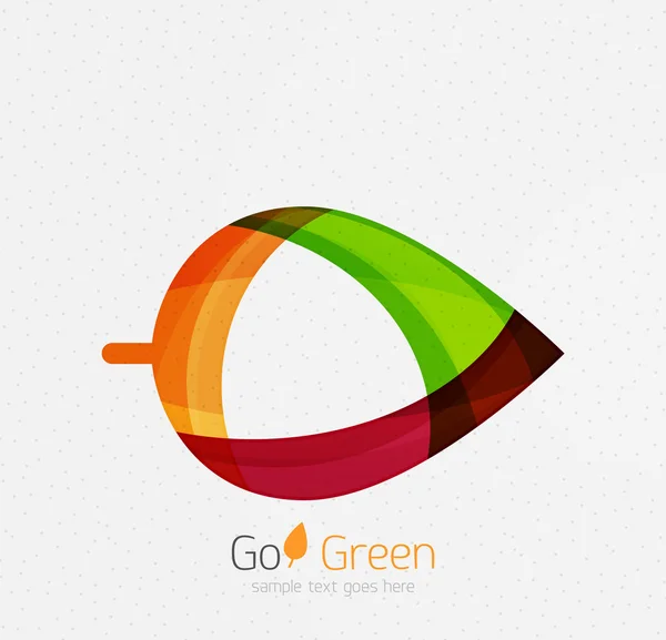 Groene concept, geometrisch ontwerp eco blad — Stockvector