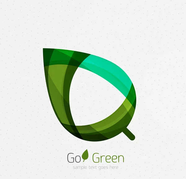 Зеленая концепция, геометрический дизайн эко-лист — стоковый вектор