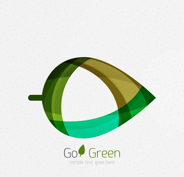 Groene concept, geometrisch ontwerp eco blad — Stockvector