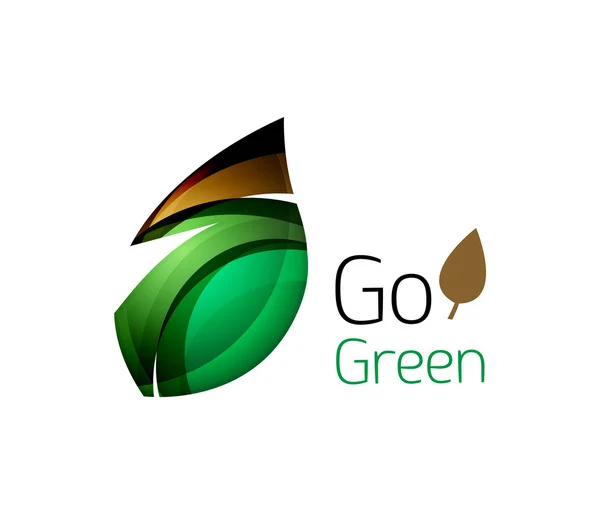 Soyut yaprak simgesi. Çevre doğa geometrik logosu — Stok Vektör