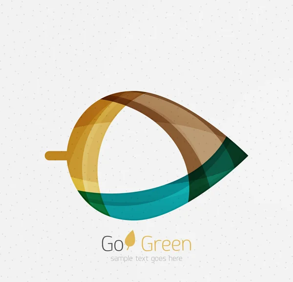 Grünes Konzept, geometrisches Design Öko-Blatt — Stockvektor