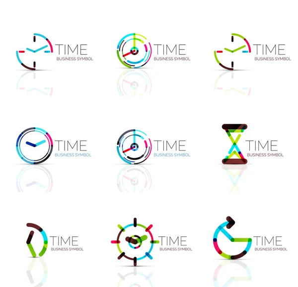 幾何学的な時計し、時間のアイコンを設定 — ストックベクタ