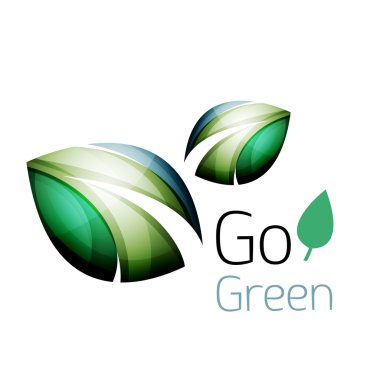 Renkli yaprak logosunu görmeniz gerekir. Geometrik soyut simgesi. Doğa ya da eko kavramı