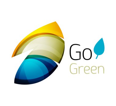 Renk parçaları - çeşitli geometrik şekiller yapılmış soyut Eko leag logo tasarımı