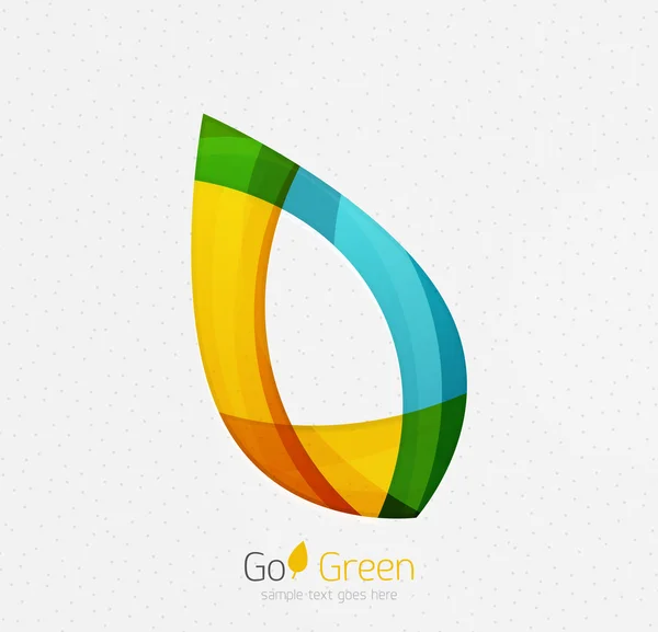 Groene concept, geometrisch ontwerp eco blad — Stockvector