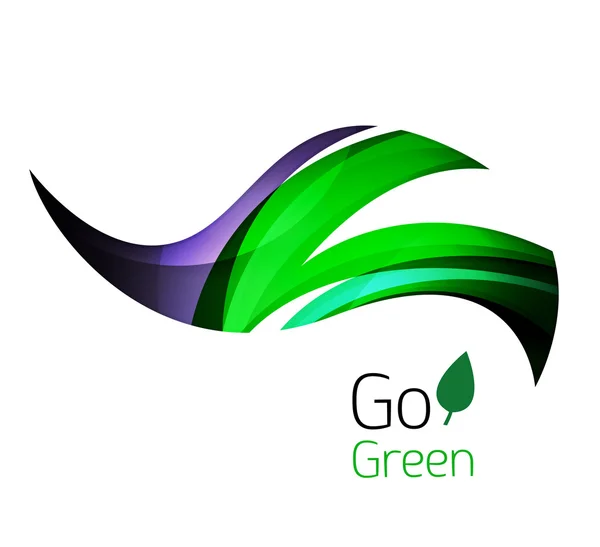 Design astratto del logo eco leag fatto di pezzi di colore varie forme geometriche — Vettoriale Stock