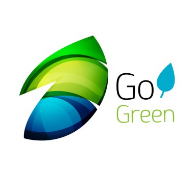 Renk parçaları - çeşitli geometrik şekiller yapılmış soyut Eko leag logo tasarımı