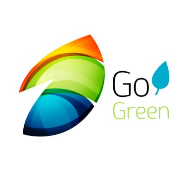 Renk parçaları - çeşitli geometrik şekiller yapılmış soyut Eko leag logo tasarımı