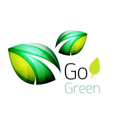 Renkli yaprak logosunu görmeniz gerekir. Geometrik soyut simgesi. Doğa ya da eko kavramı