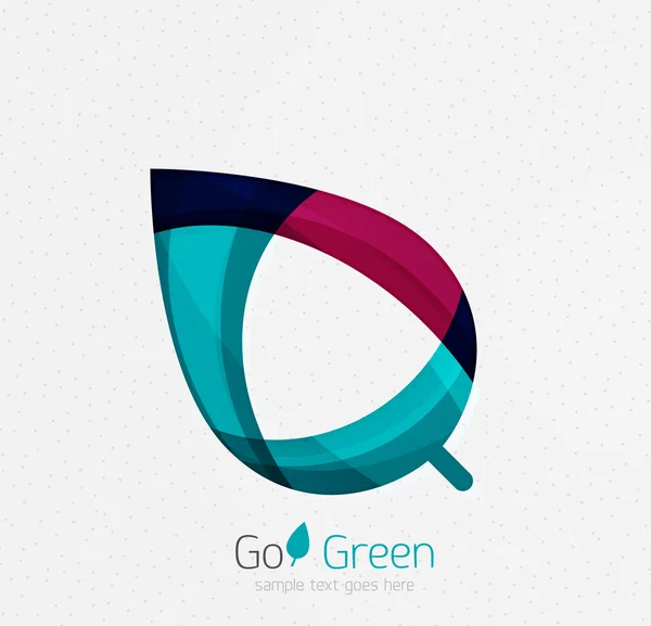 Groene concept, geometrisch ontwerp eco blad — Stockvector