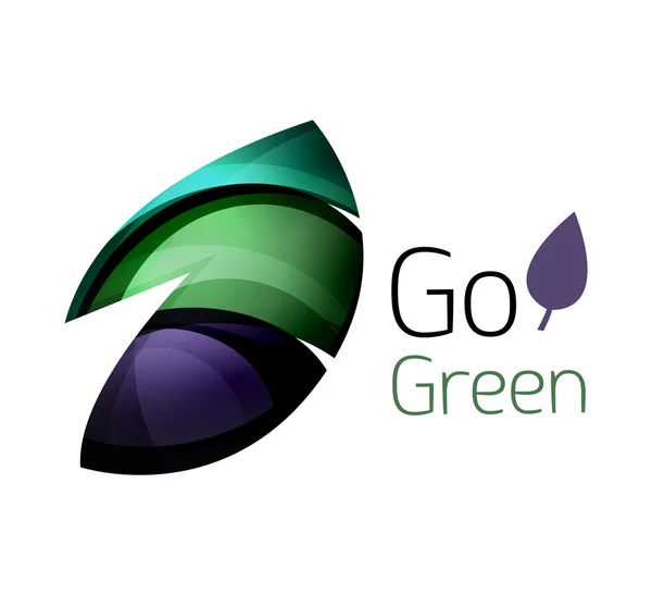 Abstraktní eco leag logo designu vyrobené z barevných kousků - různé geometrické tvary — Stockový vektor