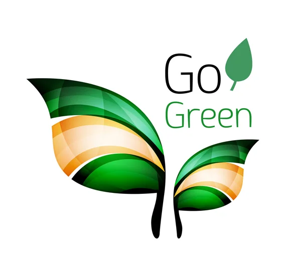 Yeşil git. Yaprak doğa kavramı — Stok Vektör