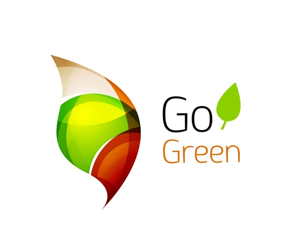 Idź zielone logo. Koncepcja zieleni — Wektor stockowy