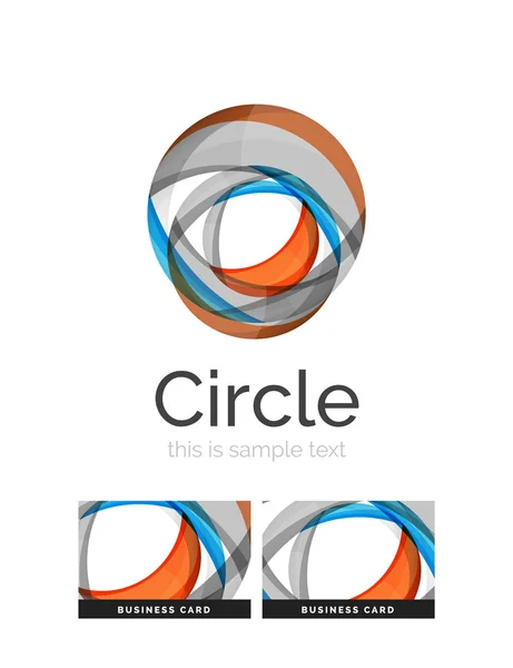 Logo du cercle. Formes de tourbillon se chevauchant transparentes. icône moderne entreprise propre — Image vectorielle