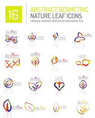 Geometrik yaprak Icon set