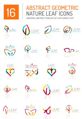 Geometrik yaprak Icon set