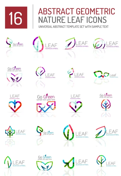 Geometric leaf icon set — Stock Vector